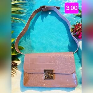 Pink quilted belt bag